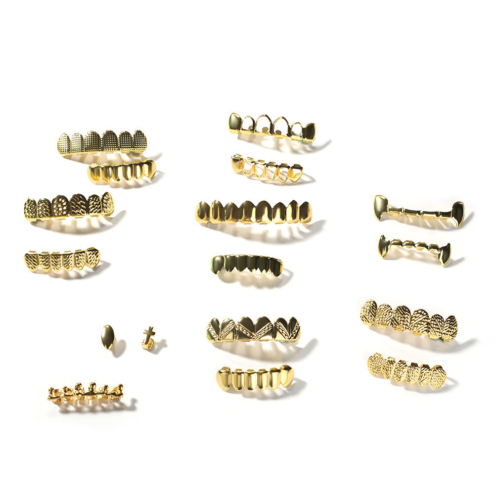 Hip-hop polished braces with gold electroplating - MERGE.DAY.1.FREESTYLE