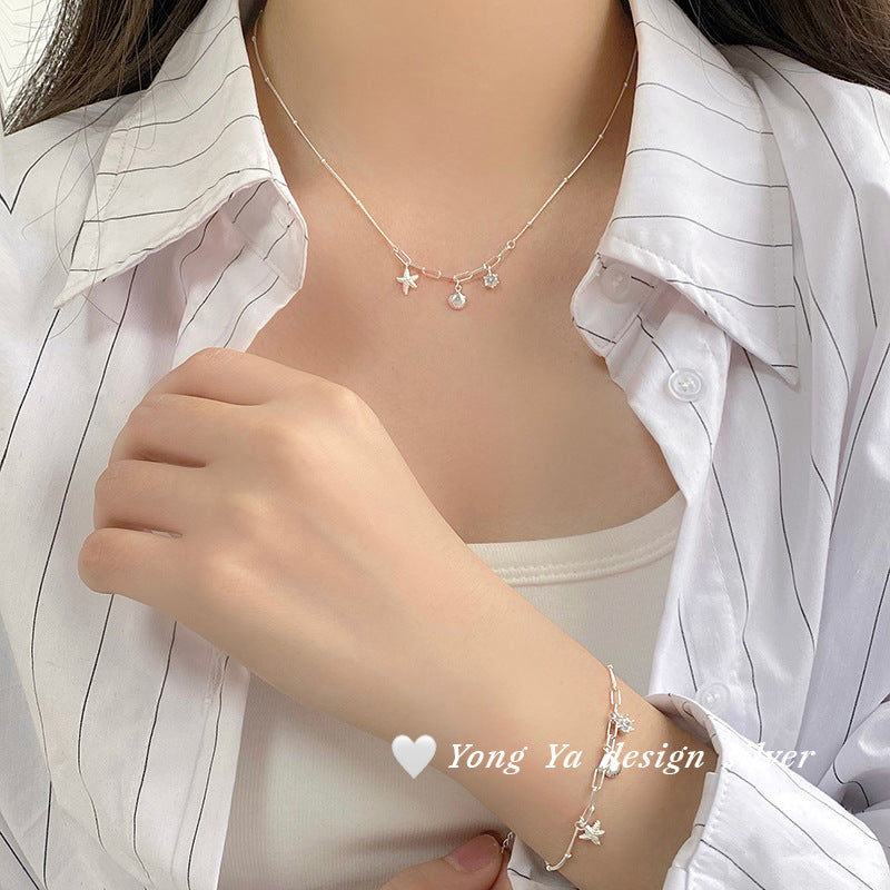 S925 sterling silver shell starfish necklace - MERGE.DAY.1.FREESTYLE