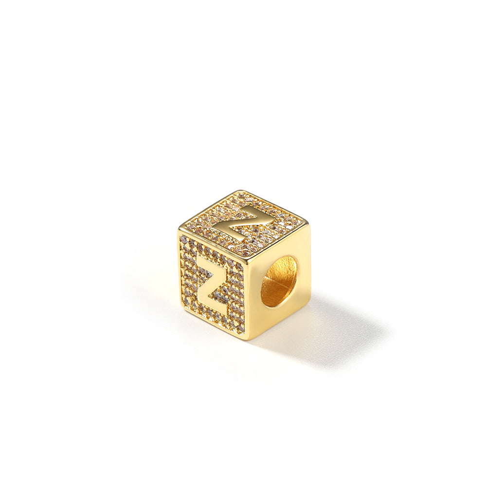 Hip Hop 26 Letter Square Pendant Passepartout Letter Necklace - MERGE.DAY.1.FREESTYLE