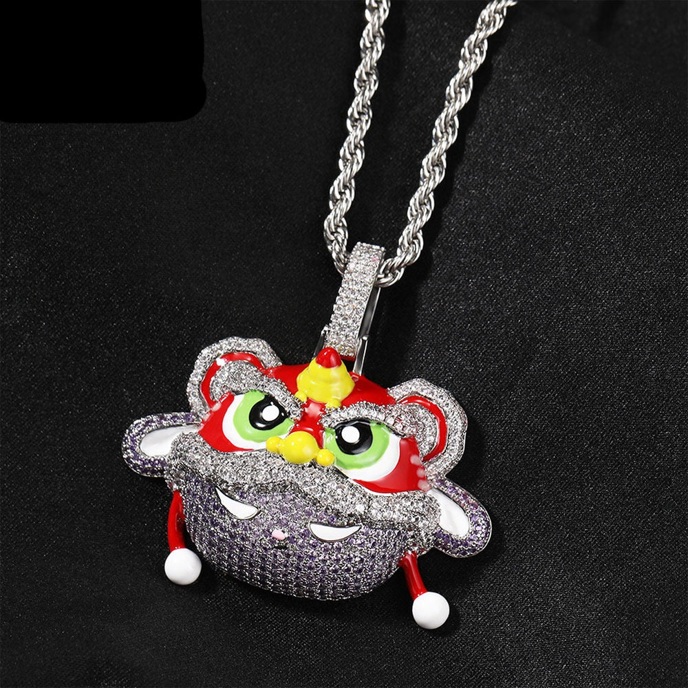 Ancient Lion Pendant Necklace Personalized Diamond Hip-Hop Necklace - MERGE.DAY.1.FREESTYLE