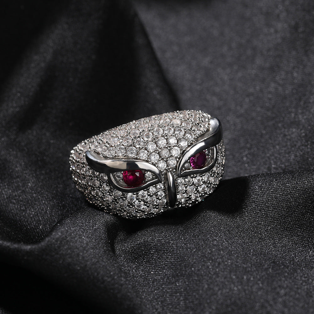 Hip-hop creative owl zircon-encrusted ring - MERGE.DAY.1.FREESTYLE