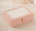 Diamond lattice leather color matching jewelry box - MERGE.DAY.1.FREESTYLE