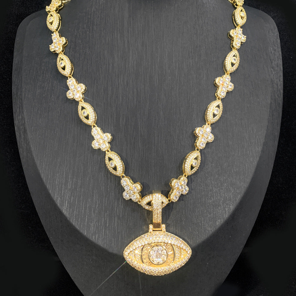 Cross Zircon Eye Pendant Hip Hop Necklace - MERGE.DAY.1.FREESTYLE
