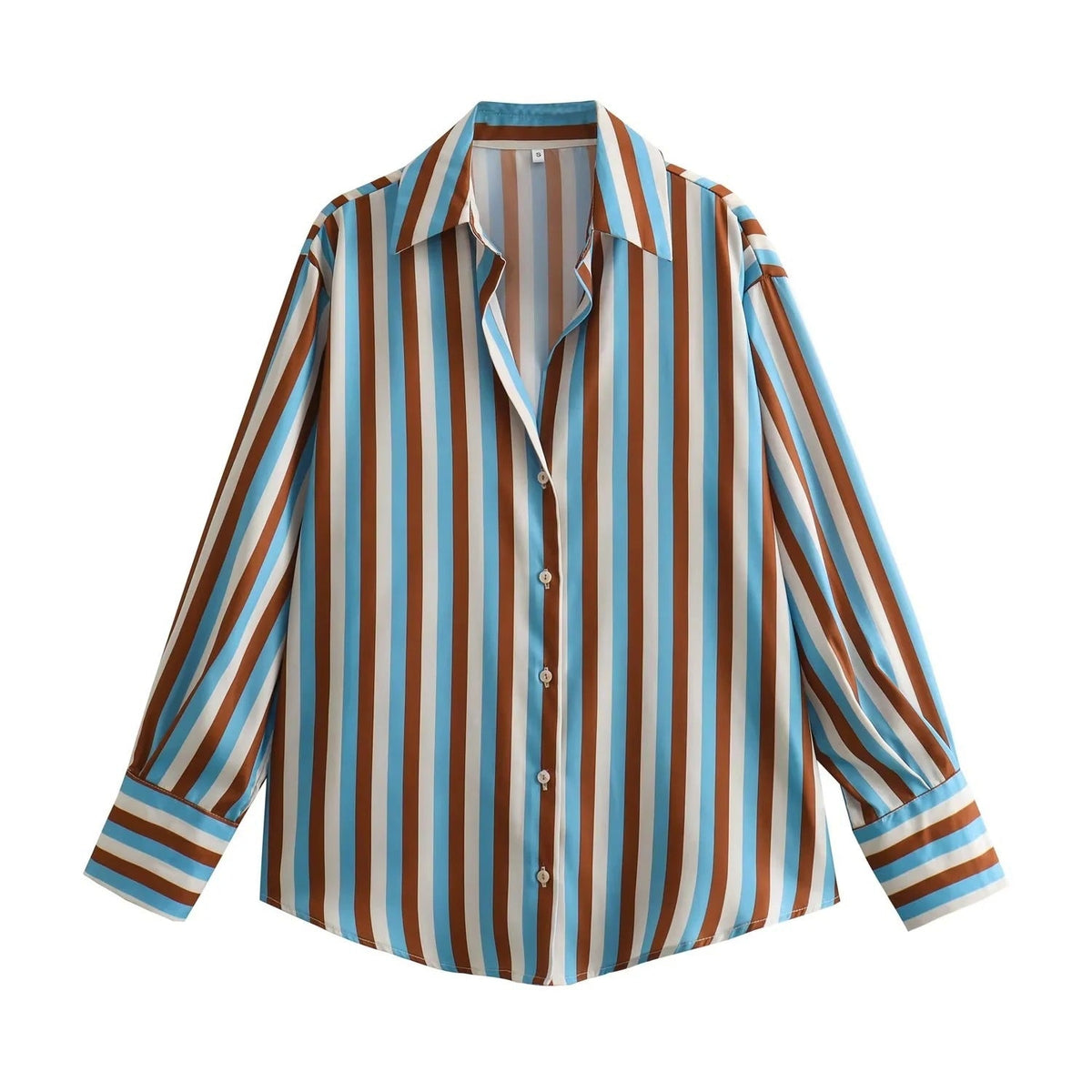 Striped satin long-sleeved shirt - MERGE.DAY.1.FREESTYLE