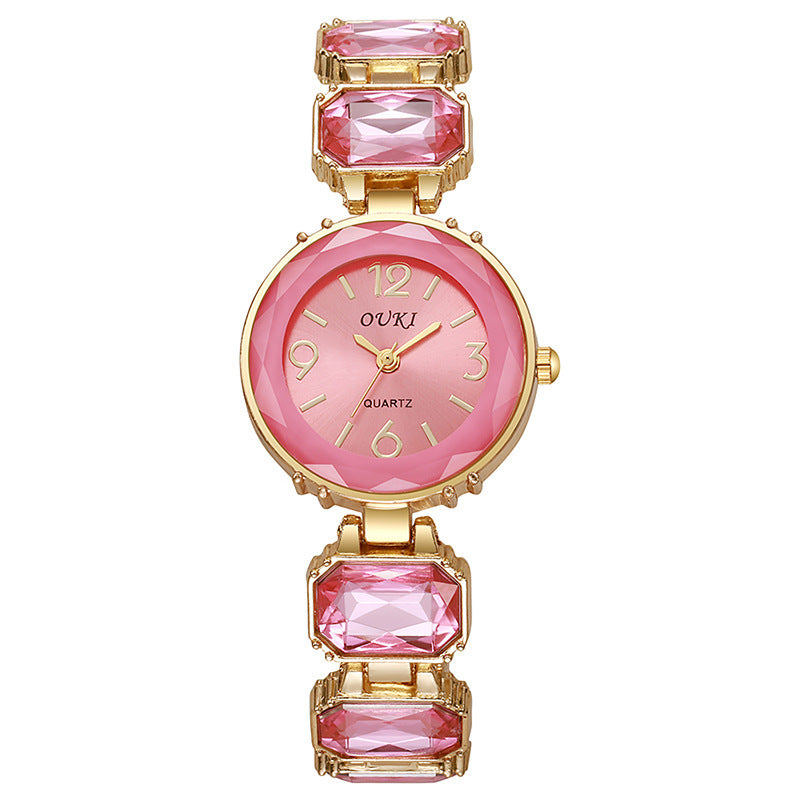 Women’s Gold Bracelet Quartz Watch with Black Crystal Dial - MERGE.DAY.1.FREESTYLE
