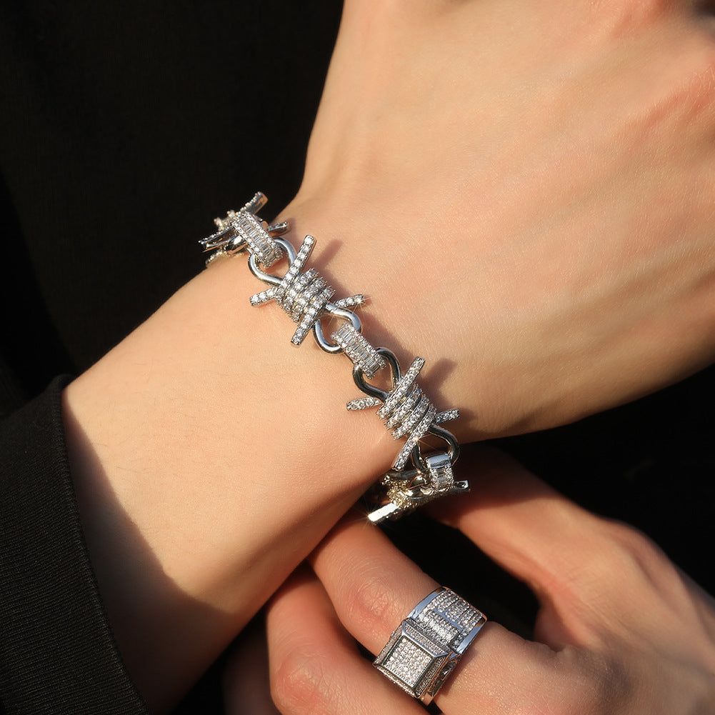 Wire chain diamond thorn necklace bracelet - MERGE.DAY.1.FREESTYLE