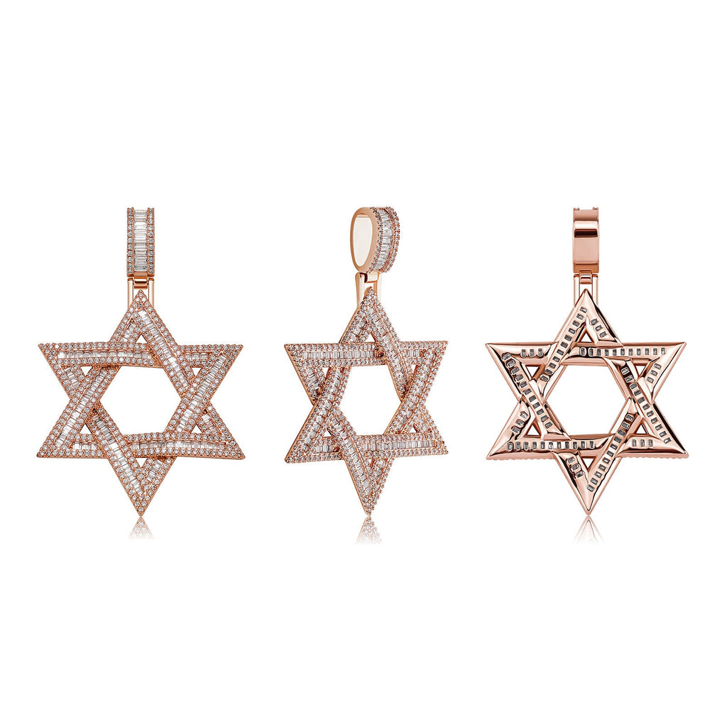 star of david necklace diamond pendant - MERGE.DAY.1.FREESTYLE
