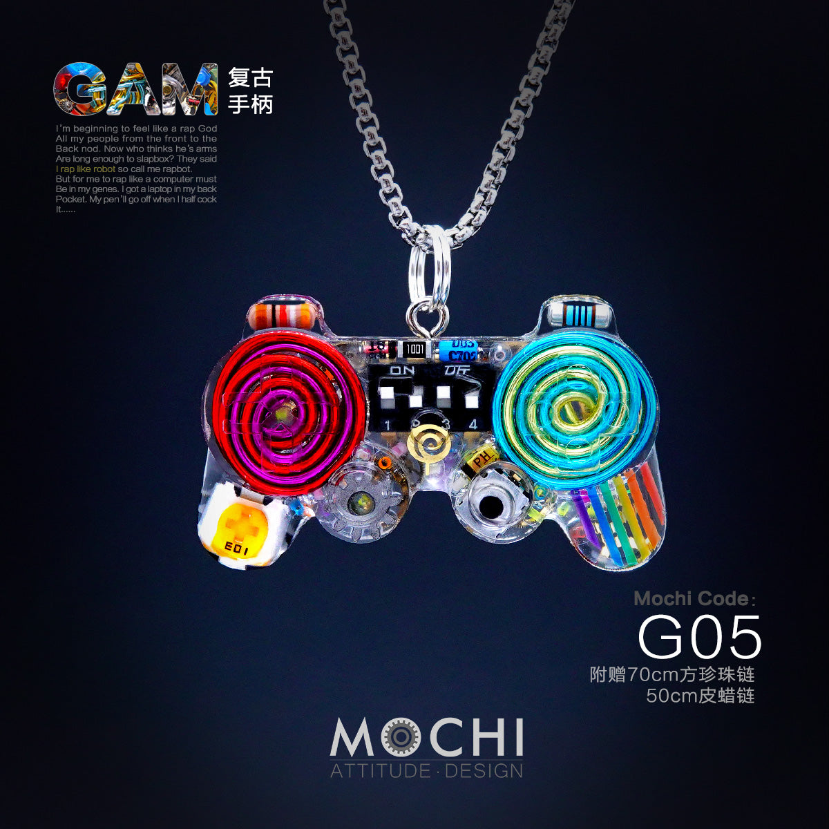 Original Cyberpunk Retro Industrial Wind Necklace Hip Hop Gamepad Pendant - MERGE.DAY.1.FREESTYLE