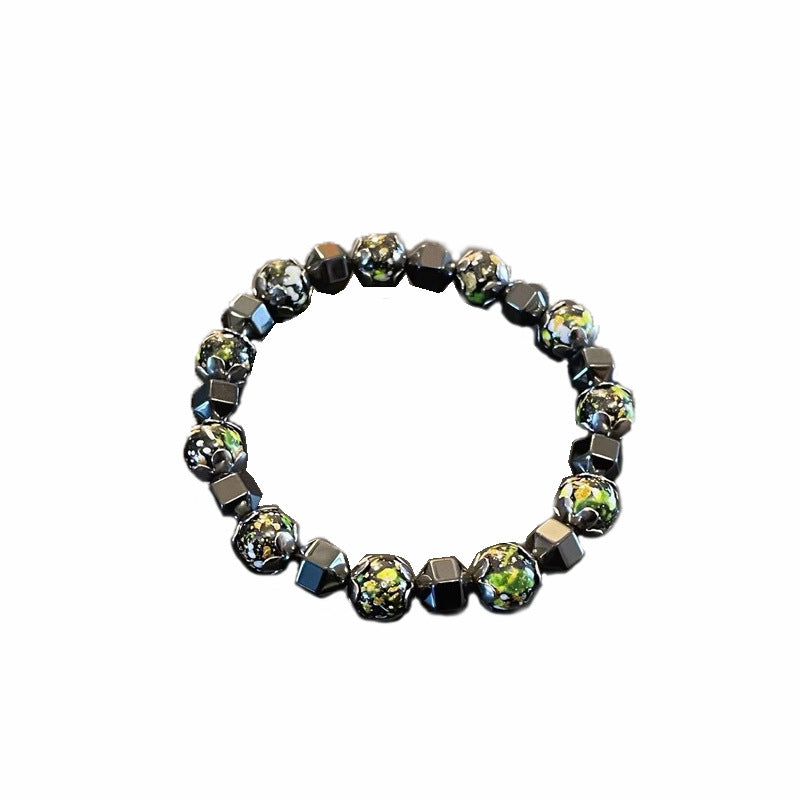 Irregular black gallstone stitching bracelet - MERGE.DAY.1.FREESTYLE