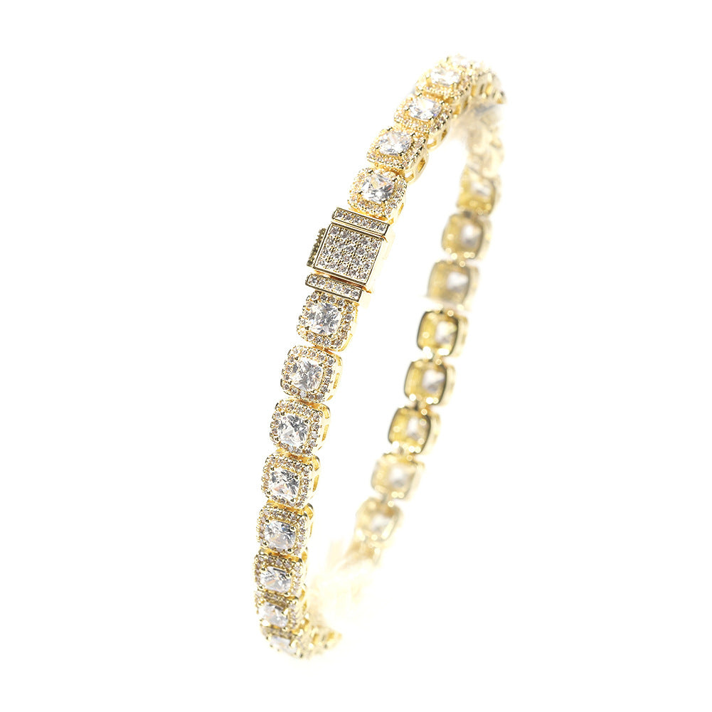 Zircon Hip Hop Necklace 7mm Gold Plated Rock Candy Chain - MERGE.DAY.1.FREESTYLE