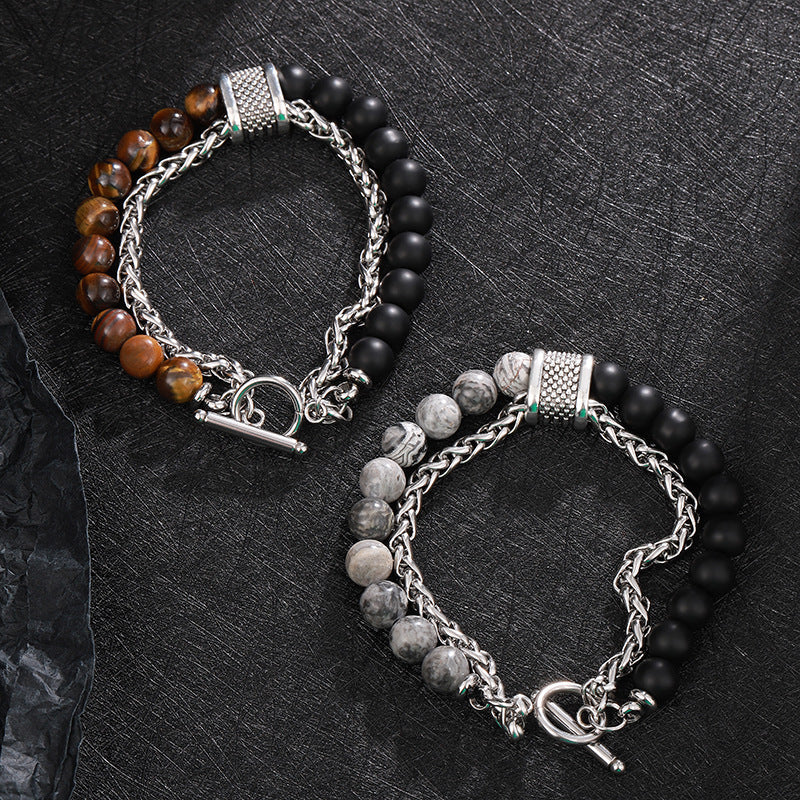 Obsidian beaded bracelet - MERGE.DAY.1.FREESTYLE