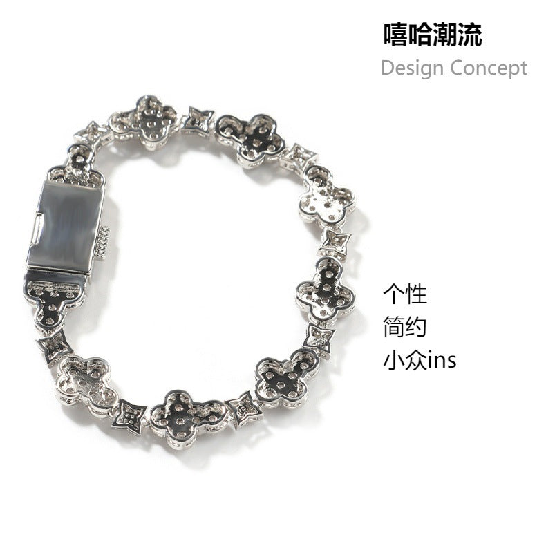 10mm cross flower star bracelet with micro-inlaid zircon - MERGE.DAY.1.FREESTYLE