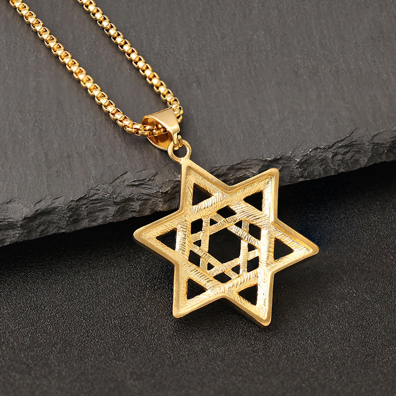 star of david necklace diamond-studded double-layer necklace - MERGE.DAY.1.FREESTYLE