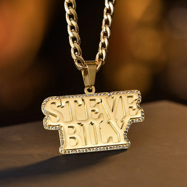Custom Welded Double Layer Diamond Name Necklace - MERGE.DAY.1.FREESTYLE