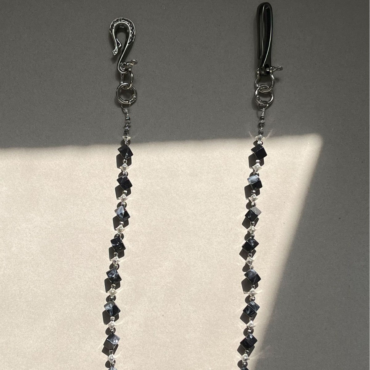 Black smudged dark style pure handmade design trouser chain - MERGE.DAY.1.FREESTYLE