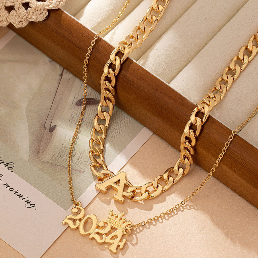2024 number and letter two necklace set - MERGE.DAY.1.FREESTYLE