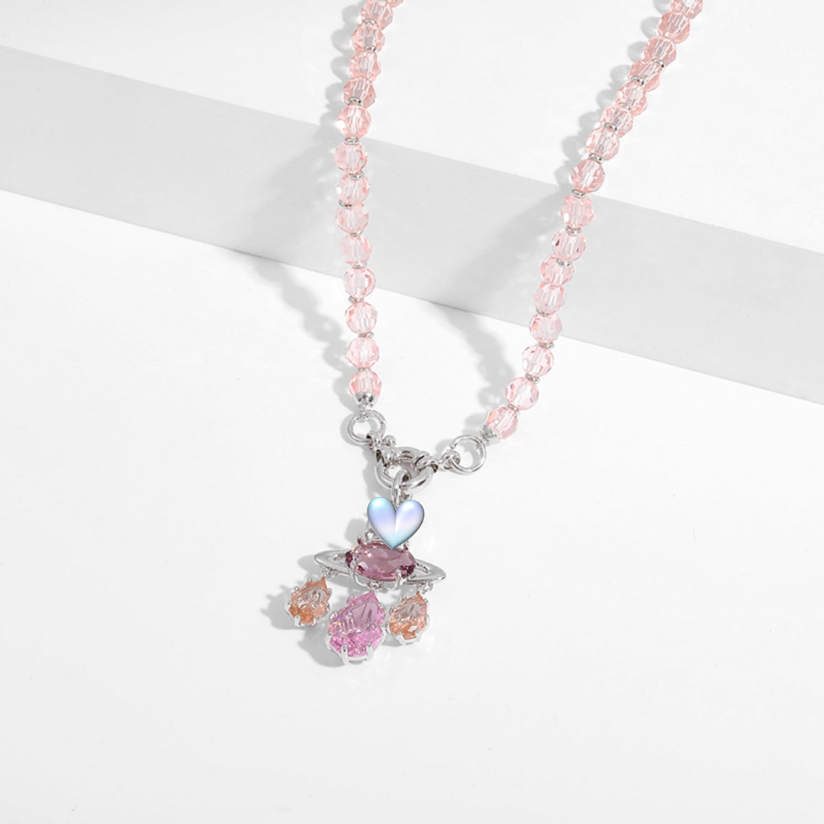 Colored zircon necklace clavicle crystal set ornaments - MERGE.DAY.1.FREESTYLE