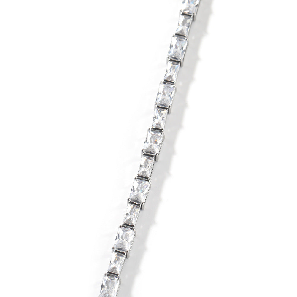 Hip-hop zircon-encrusted emerald color-matching tennis chain - MERGE.DAY.1.FREESTYLE