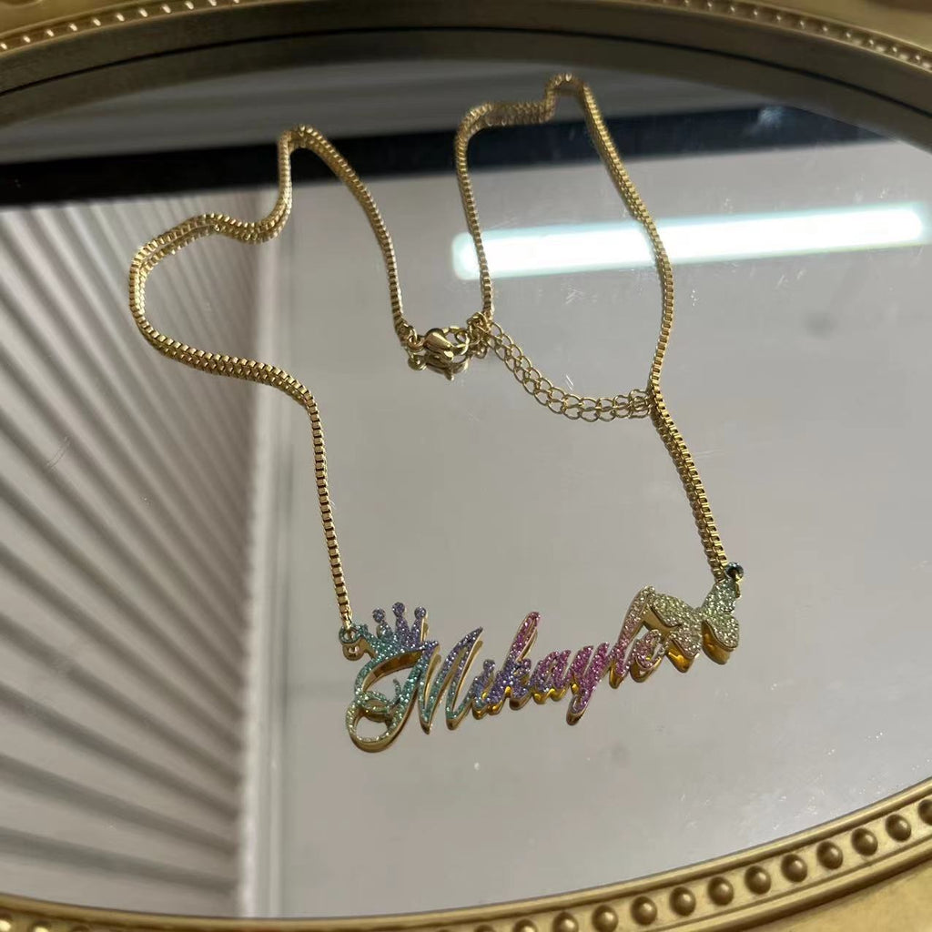 Custom Color Sticker Name Necklace Pendant - MERGE.DAY.1.FREESTYLE
