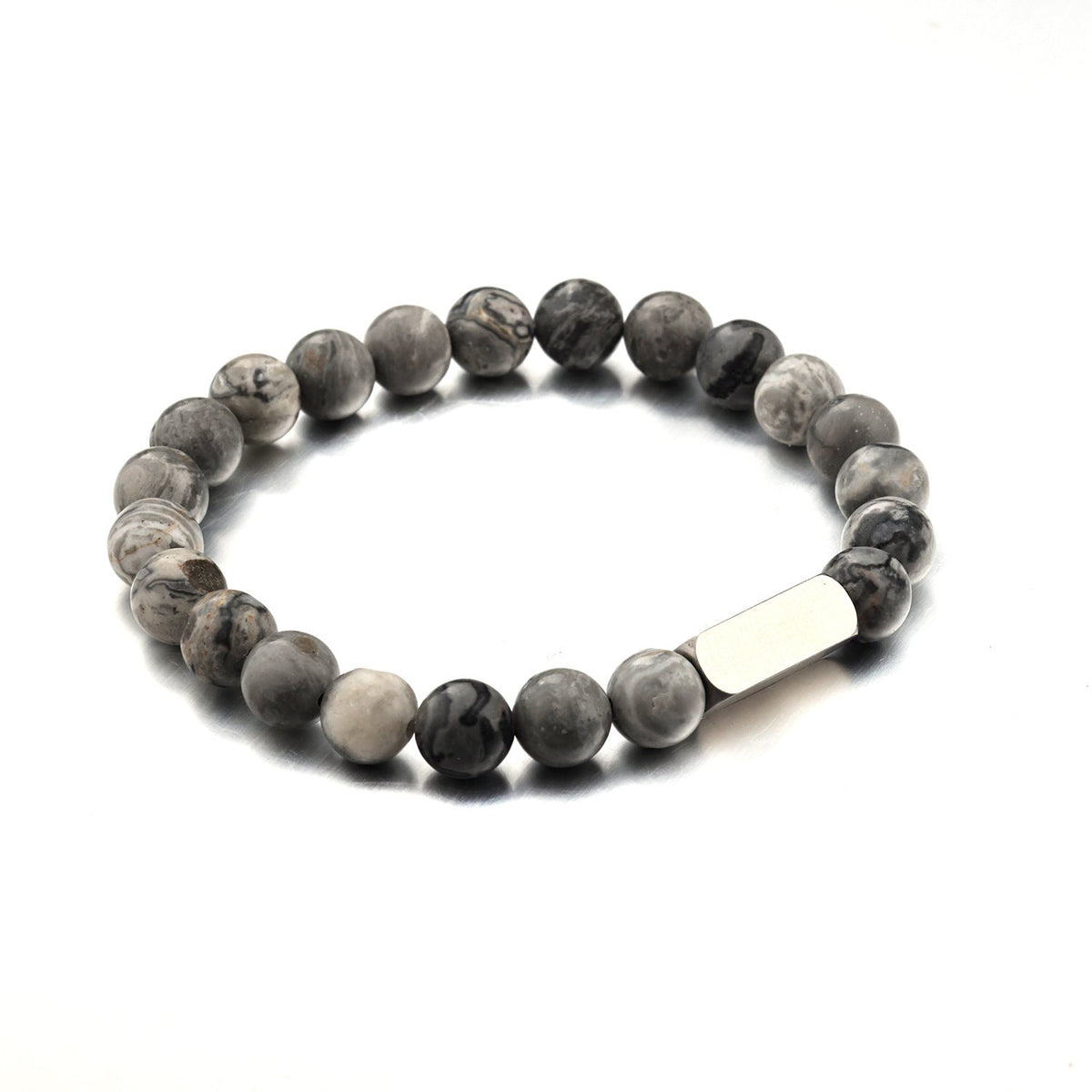 Stainless steel engraved beaded bracelet - MERGE.DAY.1.FREESTYLE