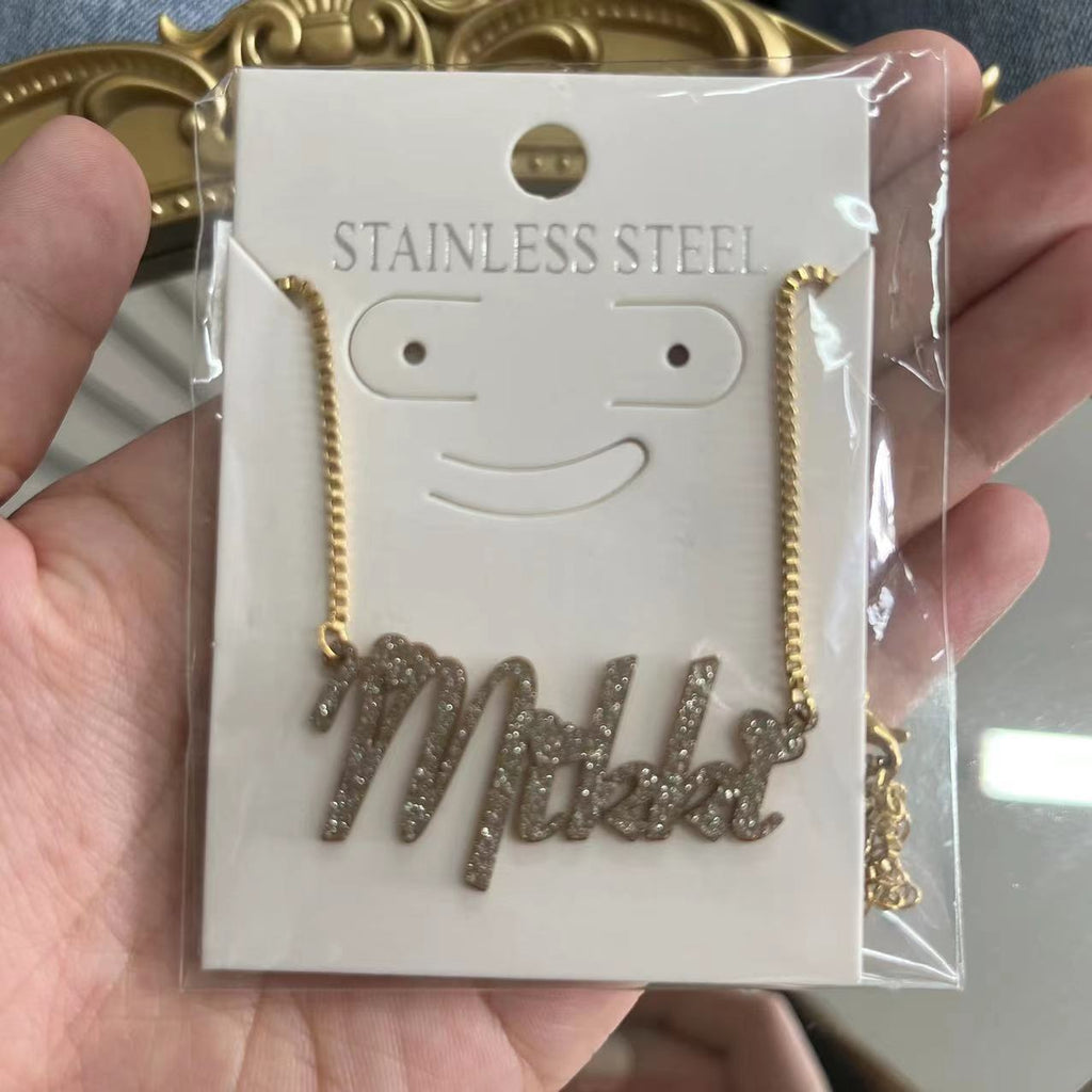 Custom Color Sticker Name Necklace Pendant - MERGE.DAY.1.FREESTYLE