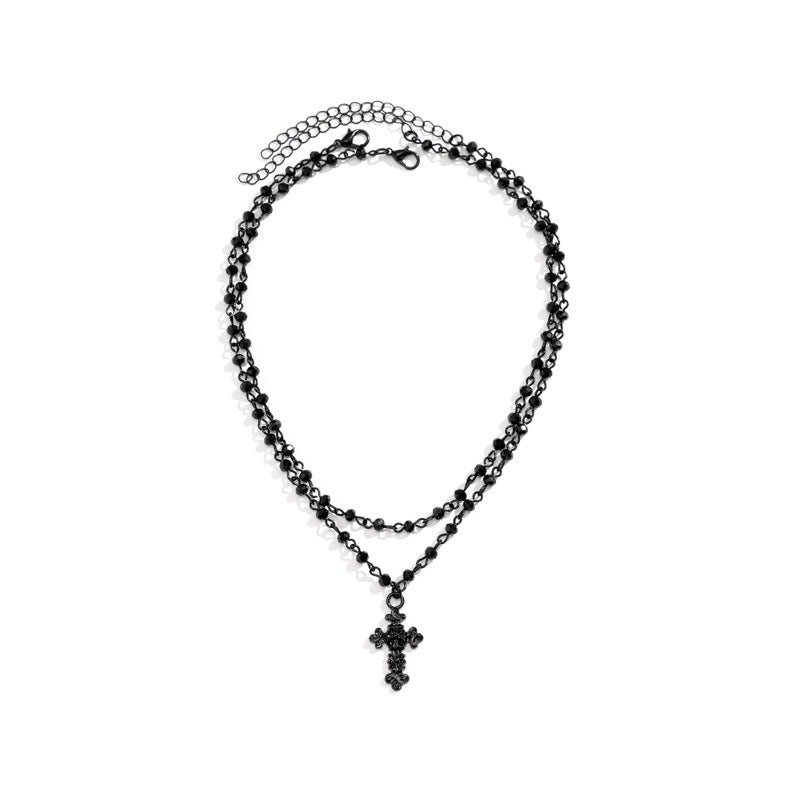 Dark Cross Rose Star Necklace - MERGE.DAY.1.FREESTYLE
