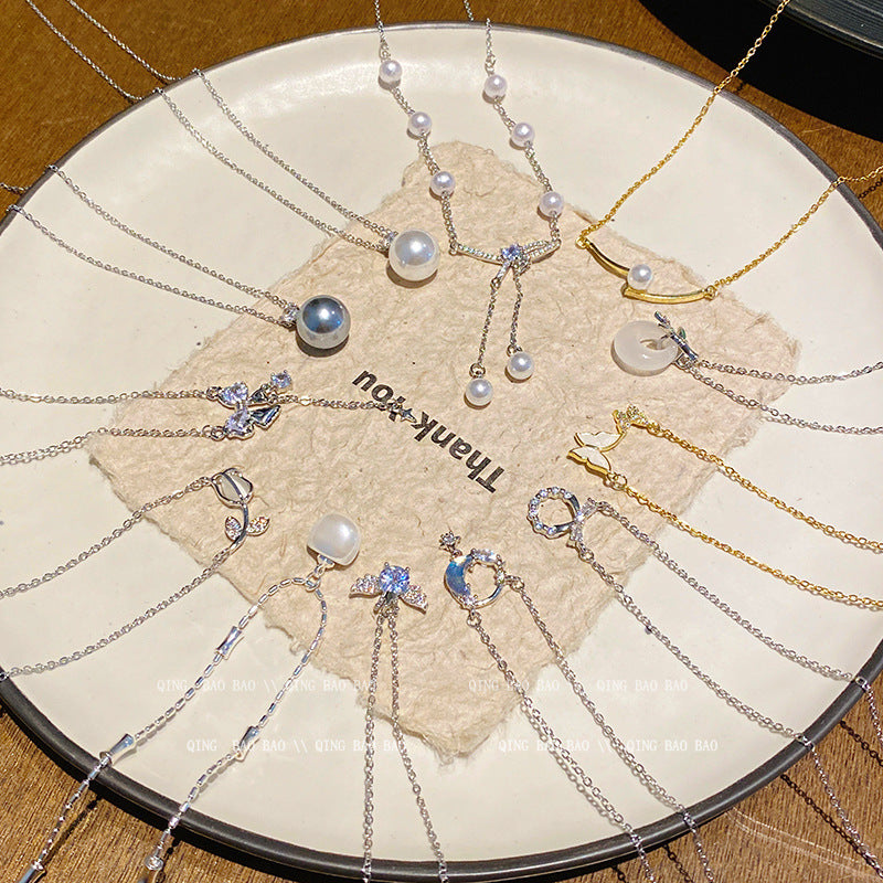 Titanium steel pearl clavicle necklace - MERGE.DAY.1.FREESTYLE