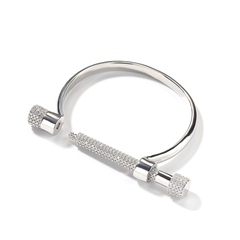 Horseshoe-shaped bracelets inlaid with zircon and diamonds - MERGE.DAY.1.FREESTYLE