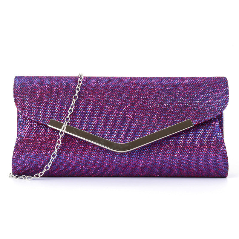 V-shaped metal strip flashing fashion evening bag - MERGE.DAY.1.FREESTYLE