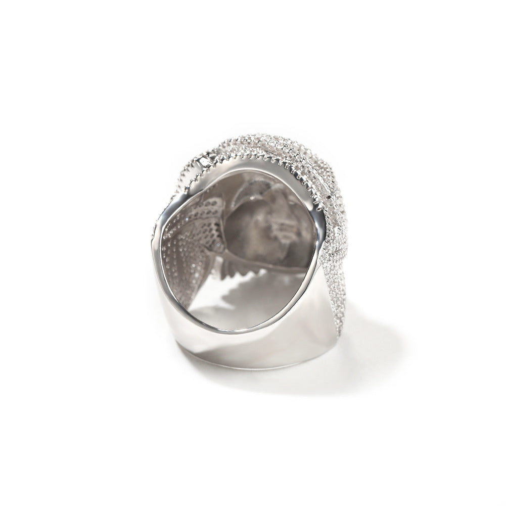 Hip-hop exaggerated portrait inlaid zircon ring - MERGE.DAY.1.FREESTYLE