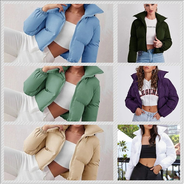 Winter long sleeve stand collar casual coat cotton jacket - MERGE.DAY.1.FREESTYLE