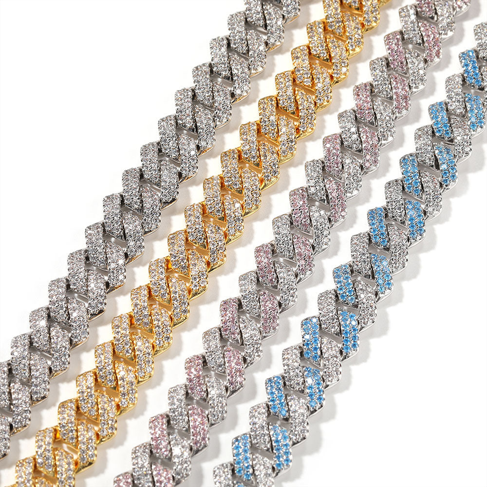Hip-hop bar-style Cuban zircon-encrusted necklace - MERGE.DAY.1.FREESTYLE