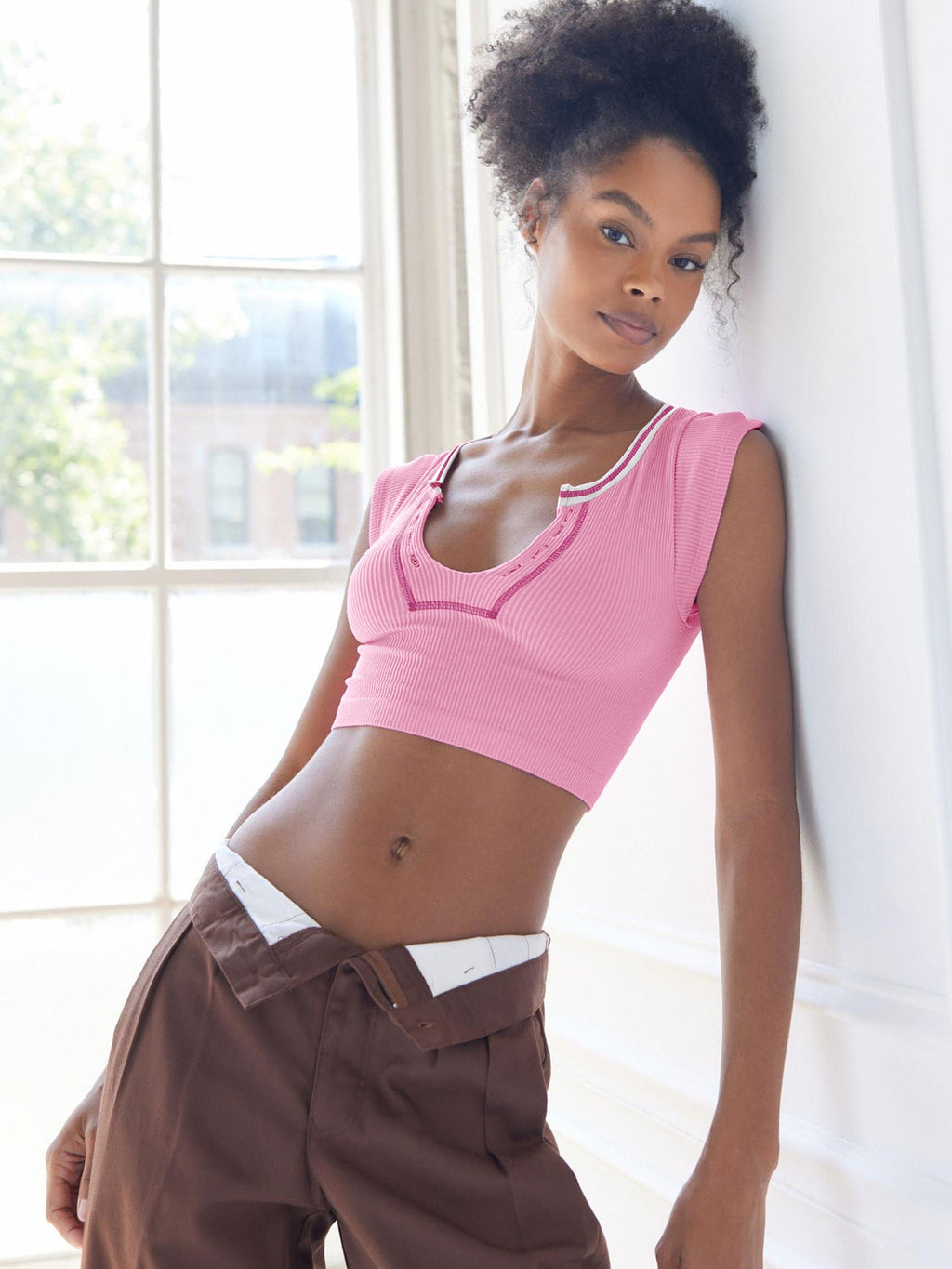 Slim Fit Ultra Short Sexy Spicy Girls Top Knitted Thread T-shirt