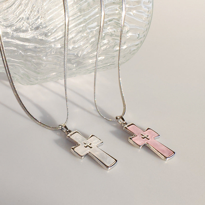 High-grade blade chain double cross pendant necklace - MERGE.DAY.1.FREESTYLE