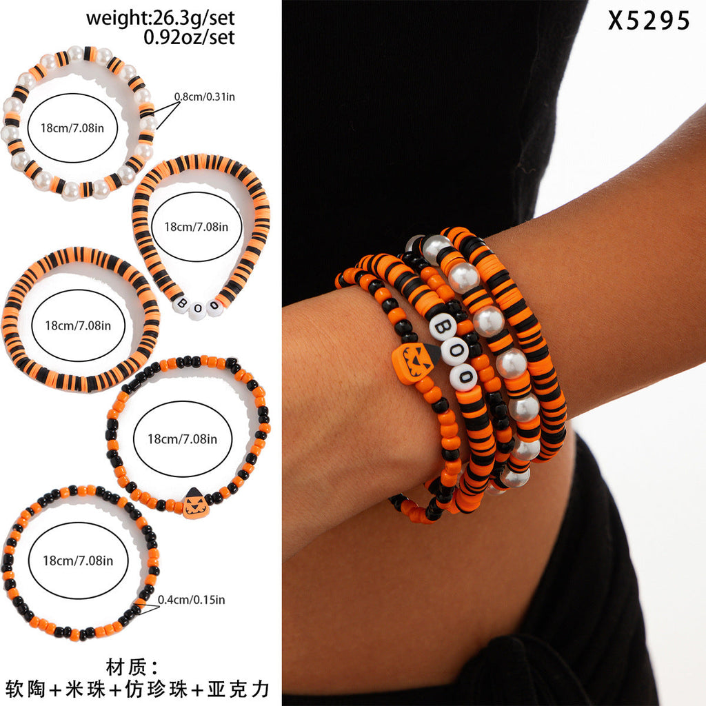 Halloween skull pumpkin bracelet set - MERGE.DAY.1.FREESTYLE