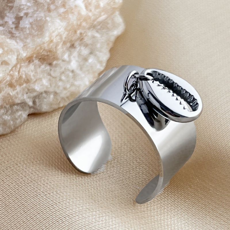 Titanium steel shell open ring - MERGE.DAY.1.FREESTYLE