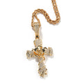 Copper set 5A zirconia rose cross pendant necklace - MERGE.DAY.1.FREESTYLE