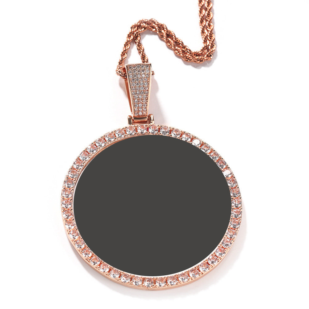 Hip Hop XL large round DIY pendant necklace - MERGE.DAY.1.FREESTYLE