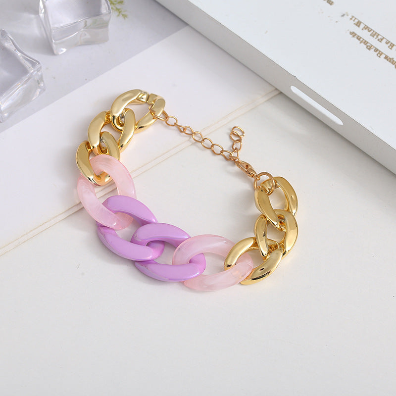Three pink resin Cuban bracelet - MERGE.DAY.1.FREESTYLE