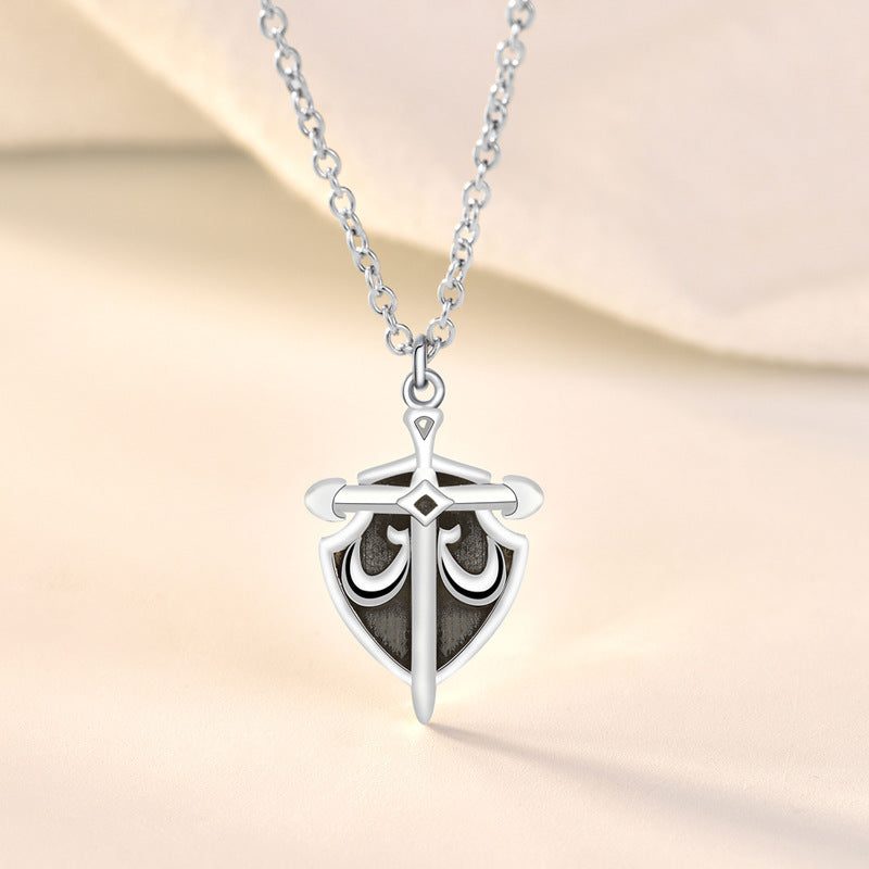 Vintage s925 Sterling Silver matching Necklace Princess and Knight Couple Necklace Valentine's Day Gift - MERGE.DAY.1.FREESTYLE