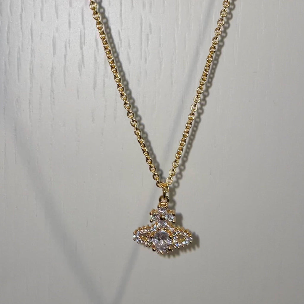 Saturn full diamond necklace clavicle chain - MERGE.DAY.1.FREESTYLE