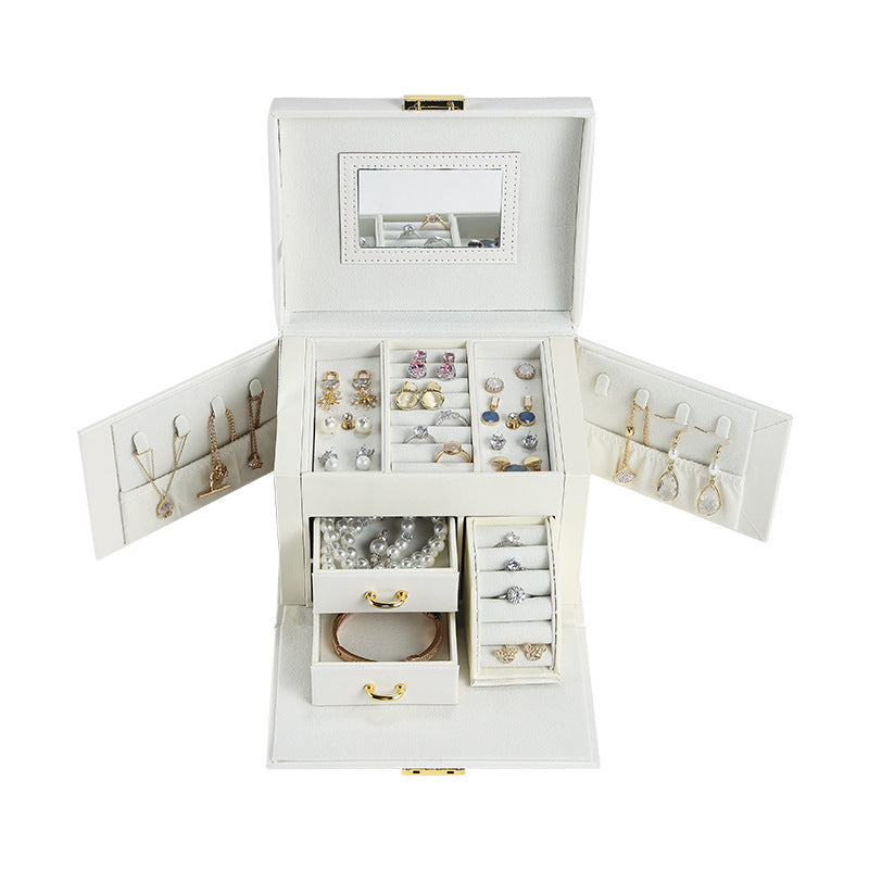 PU leather dustproof large capacity drawer jewelry box - MERGE.DAY.1.FREESTYLE