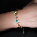 Exquisite diamond-encrusted colored gemstone bracelet and necklace - MERGE.DAY.1.FREESTYLE