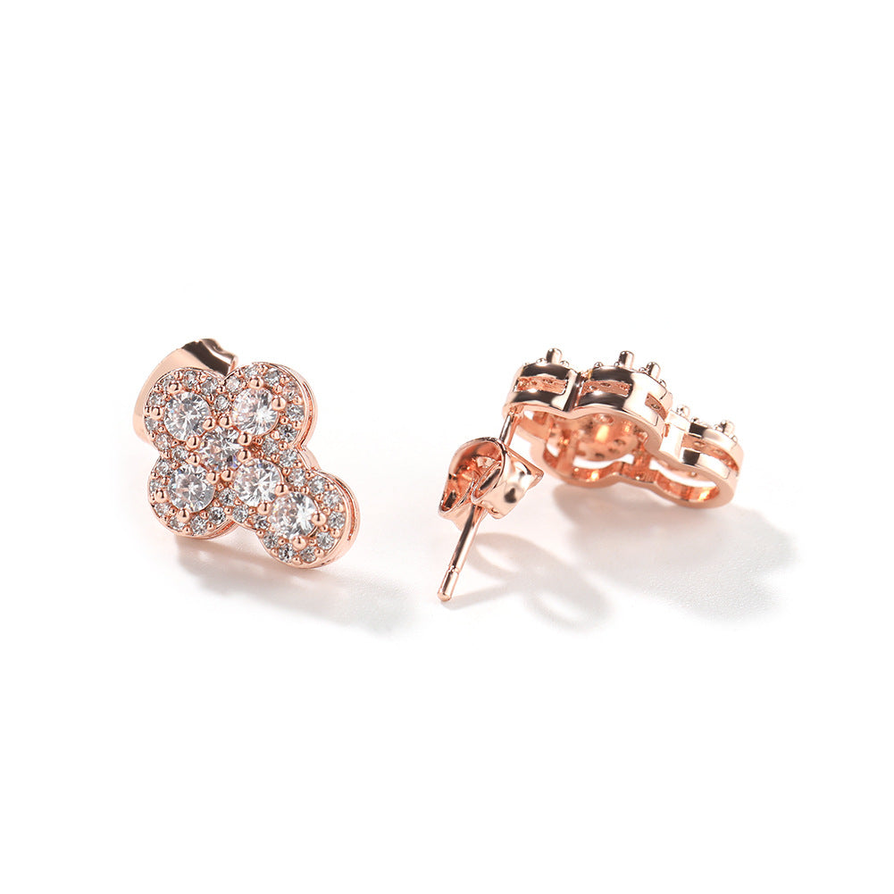 Hip-hop fashion diamond-encrusted cross stud earrings - MERGE.DAY.1.FREESTYLE