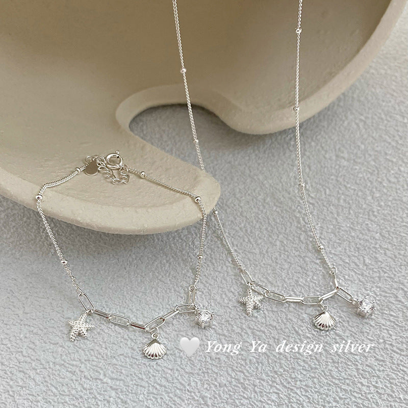 S925 sterling silver shell starfish necklace - MERGE.DAY.1.FREESTYLE