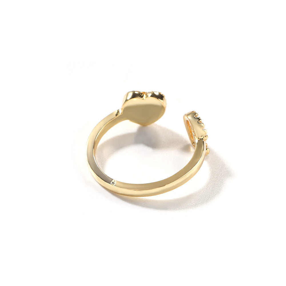 Hip-hop zircon-encrusted 26 English letters ring - MERGE.DAY.1.FREESTYLE