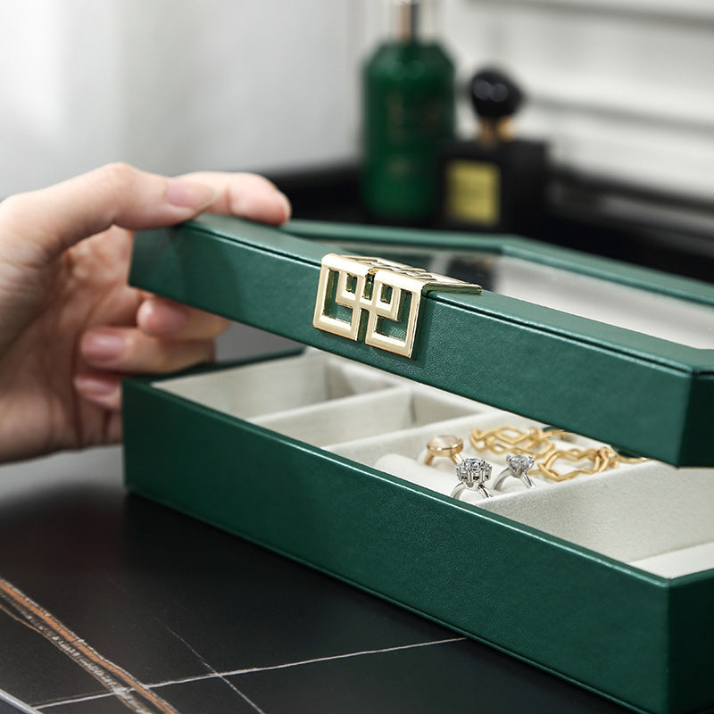 Rectangular PU leather window jewelry box - MERGE.DAY.1.FREESTYLE