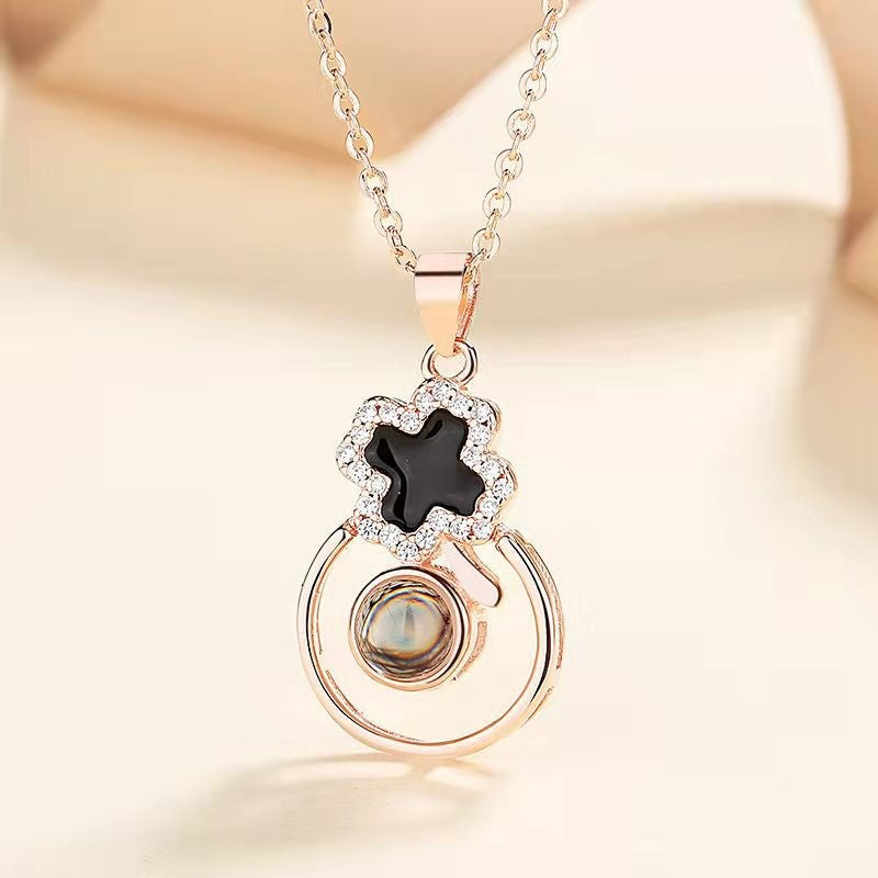 S925 Silver Epoxy Necklace Female Projection Pendant - MERGE.DAY.1.FREESTYLE