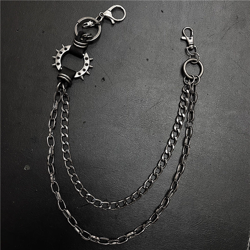 Exaggerated spiked retro trendy brand single loop pants chain - MERGE.DAY.1.FREESTYLE