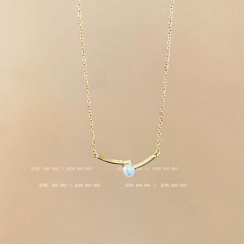 Titanium steel pearl clavicle necklace - MERGE.DAY.1.FREESTYLE